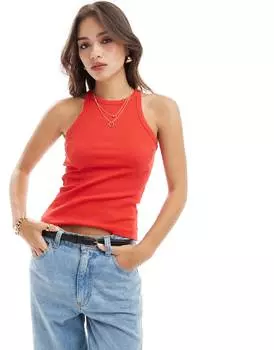 Топ Vero Moda Ribbed Racer, красный