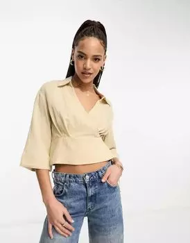 Топ Vero Moda с запахом и камнем