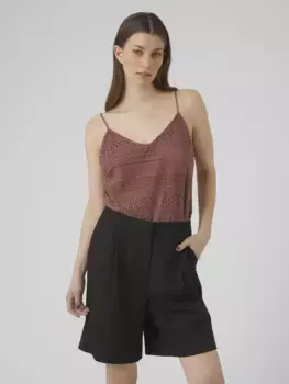 Топ Vero Moda спагетти "VMHONEY LACE SINGLET WVN", цвет Rose Brown