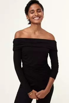 Топ Veronica из материала Lenzing ecovero Baukjen, черный