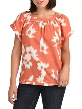 Топ Veronica со сборками и цветочным принтом Daniel Rainn, коралл