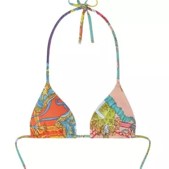 Топ Versace Royal Rebellion Triangle Bikini Top Multicolor, разноцветный