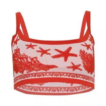 Топ Versace Sea Knit Crop Top, цвет Dusty Rose