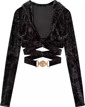 Топ Versace Velvet Top 'Black', черный