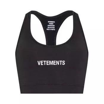 Топ Vetements Logo Sports Top Black, черный
