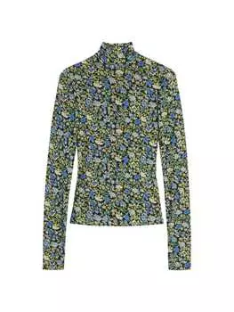 Топ Victoria Beckham с воротником - стойкой и цветочным принтом, желтый