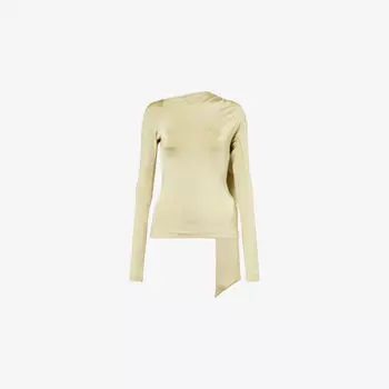 Топ Victoria Beckham Twisted-Panels с асимметричными панелями, фисташковый