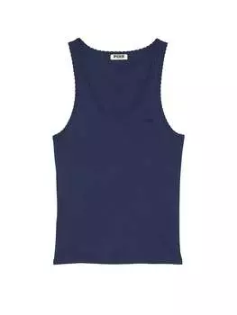 Топ Victoria's Secret Pink Spill-the-tea Cotton Tank, темно-синий