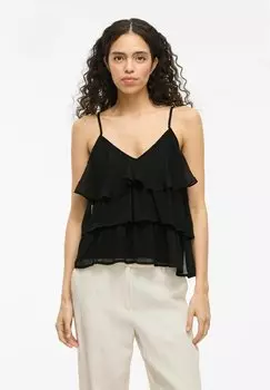 Топ VIHARLEY RUFFLE - Blouse VILA, черный