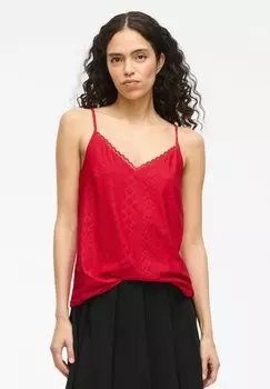 Топ VIHAUGA V-Ausschnitt VILA, цвет Racing Red