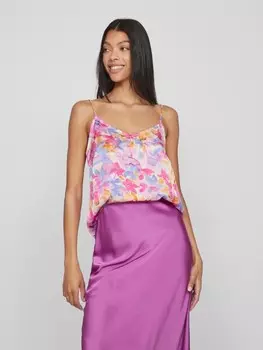 Топ Vila Blumenprint V Ausschnitt Verstellbare Trger, красный