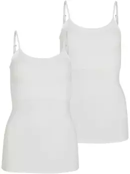 Топ Vila спагетти "VISURFACE STRAP TOP NEW 2-PACK - NOOS" (упаковка, 2 шт.), цвет Optical Snow Pack:Optical Snow