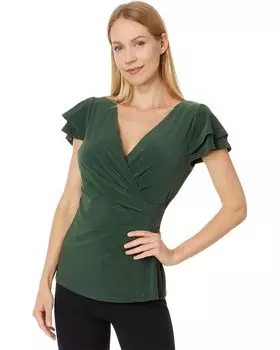 Топ Vince Camuto V-Neck Surplice Top, цвет Military Green