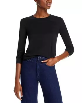 Топ Vince Essential с круглым вырезом, черный