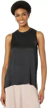 Топ Vince Rib Trim Tie Back Tank, черный