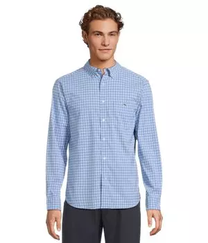 Топ Vineyard Vines Topsail Gingham Featherweight Performance Shirt, цвет Jake Blue