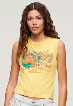 Топ VINTAGE LOGO GRAPHIC Superdry, желтый
