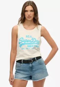 Топ VINTAGE LOGO NEON SCOOP NECK TANK Superdry, белый