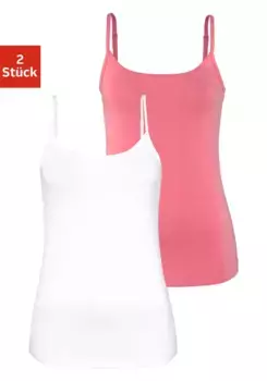Топ Vivance спагетти (2 шт. в упаковке), с регулируемыми бретелями, белый