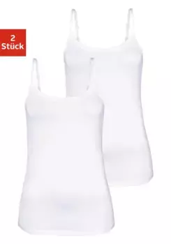 Топ Vivance спагетти (2 шт. в упаковке), с регулируемыми бретелями, белый