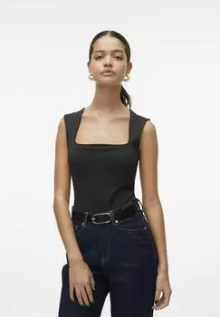 Топ VMMILLION SQUARE NECK NOOS Vero Moda, черный