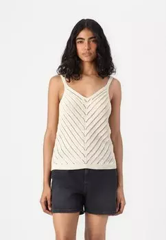 Топ VMPERU V NECK Vero Moda, кремовый