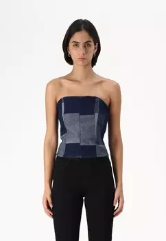 Топ VMSHERIDAN PATCHWORK Vero Moda Tall, светло-голубой