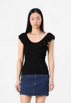 Топ VMSILJE RUFFLE Vero Moda, черный