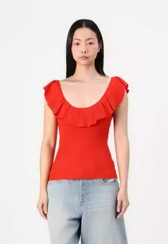 Топ VMSILJE RUFFLE Vero Moda, красный