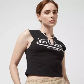 Топ Von Dutch Originals Addison Organic Cotton Jersey Top, черно-белый
