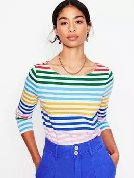 Топ в бретонскую полоску ella rainbow Boden, цвет Blue/Yellow