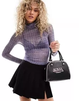 Топ в клетку Daisy Street с высоким воротником и длинными рукавами