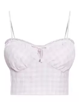 Топ в клетку гингем Amorana LoveShackFancy, розовый