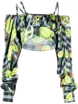 Топ в клетку с открытыми плечами Ottolinger, мультиколор