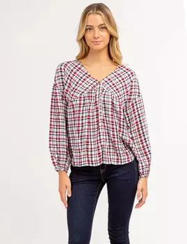 Топ в клетку U.S. Polo Assn.Plaid Poetic V-neck, синий