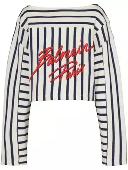 Топ в полоску Balmain, белый