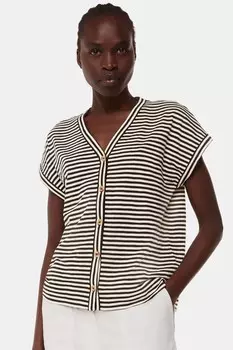 Топ в полоску julia button из 100% хлопка Whistles, черный
