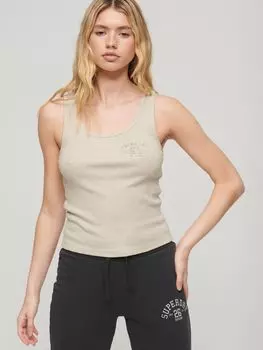 Топ в рубчик Athletic Essential Superdry, овсянка бежевый мергель