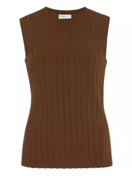 Топ в рубчик без рукавов Rosetta Getty, коричневый