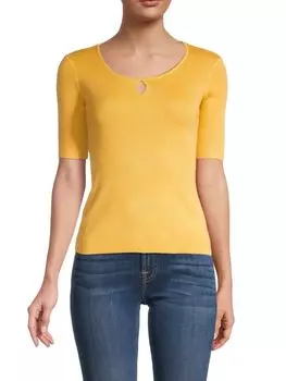 Топ в Рубчик Catherine Malandrino с каплевидным вырезом, marigold