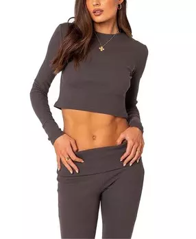 Топ в рубчик Edikted Coffee Break, серый