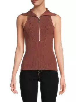 Топ в Рубчик ET OCHS Emily с молнией до половины, clay