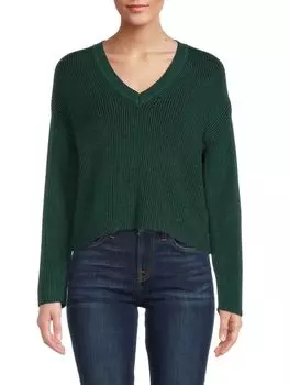 Топ в Рубчик FOR THE REPUBLIC с заниженными плечами, зеленый