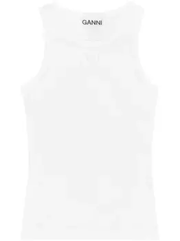 Топ в рубчик GANNI, белый