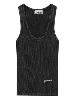 Топ в рубчик GANNI, черный