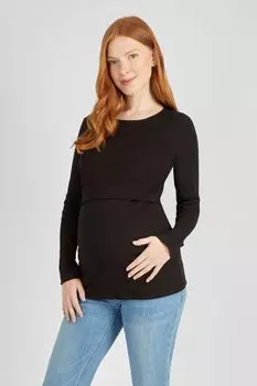 Топ в рубчик JoJo Maman Bb для беременных и кормящих женщин Jojo Maman Bb, черный