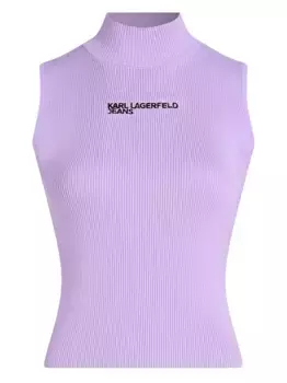 Топ в рубчик Karl Lagerfeld Jeans, фиолетовый