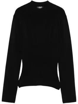 Топ в рубчик Mugler, черный