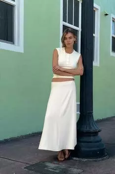 Топ в рубчик на пуговицах ZARA, экрю