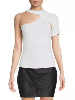 Топ в Рубчик RtA Azalea на одно плечо, белый